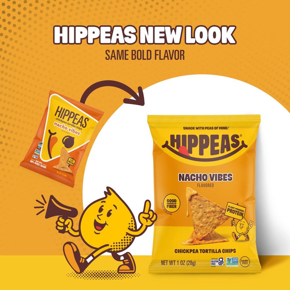 HIPPEAS escena de picnic con bolsa abierta, snack vegano para actividades al aire libre