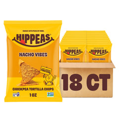 HIPPEAS bolsa frontal mostrando diseño y sabor Nacho Vibes, atractiva en góndola