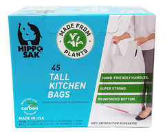 Hippo Sak frente del paquete mostrando 45 bolsas y beneficio ecológico