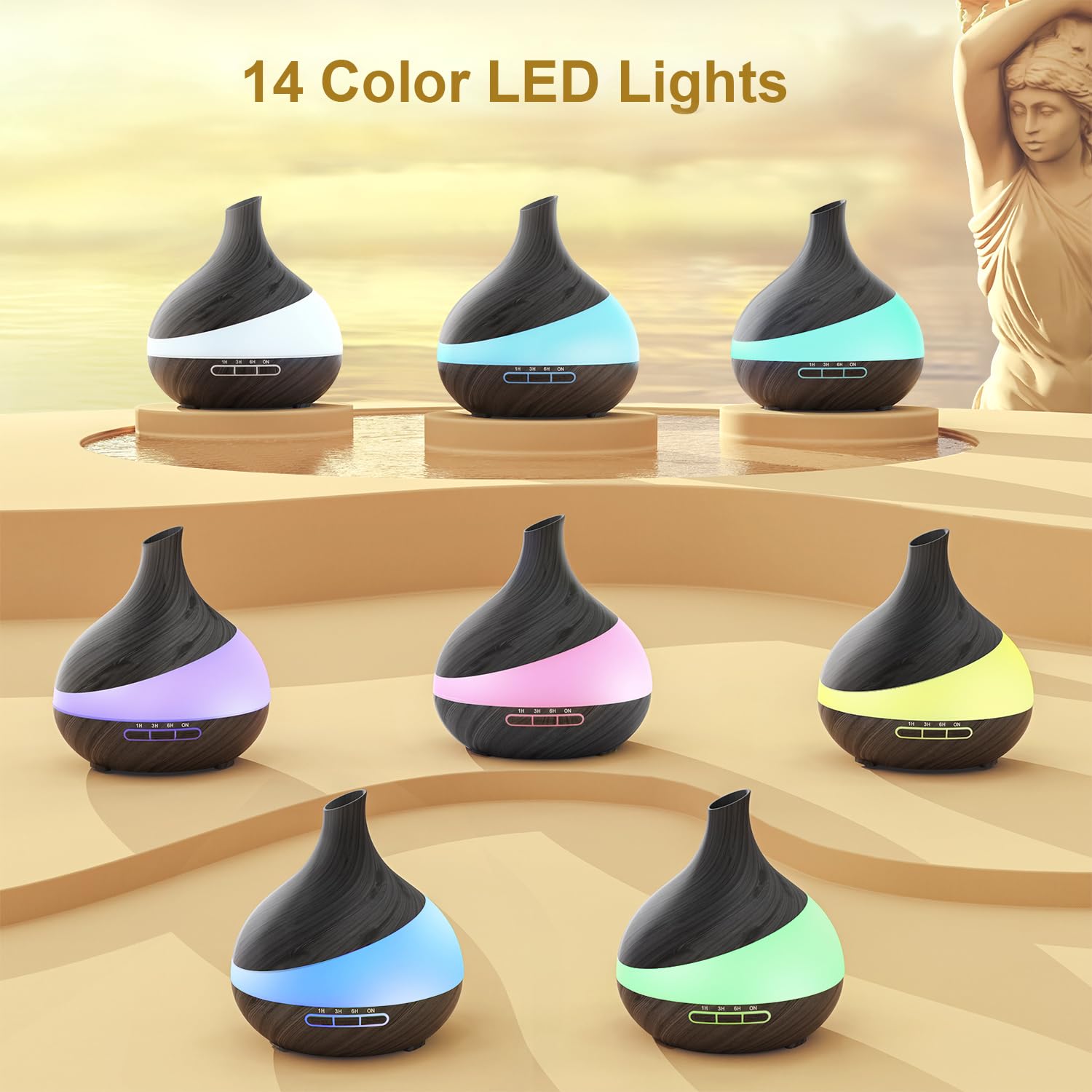 HJTHJT luces LED mostrando ciclo de colores para ambiente relajante