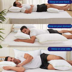 HKYLRAN almohada colocada en cama king mostrando soporte y tamaño