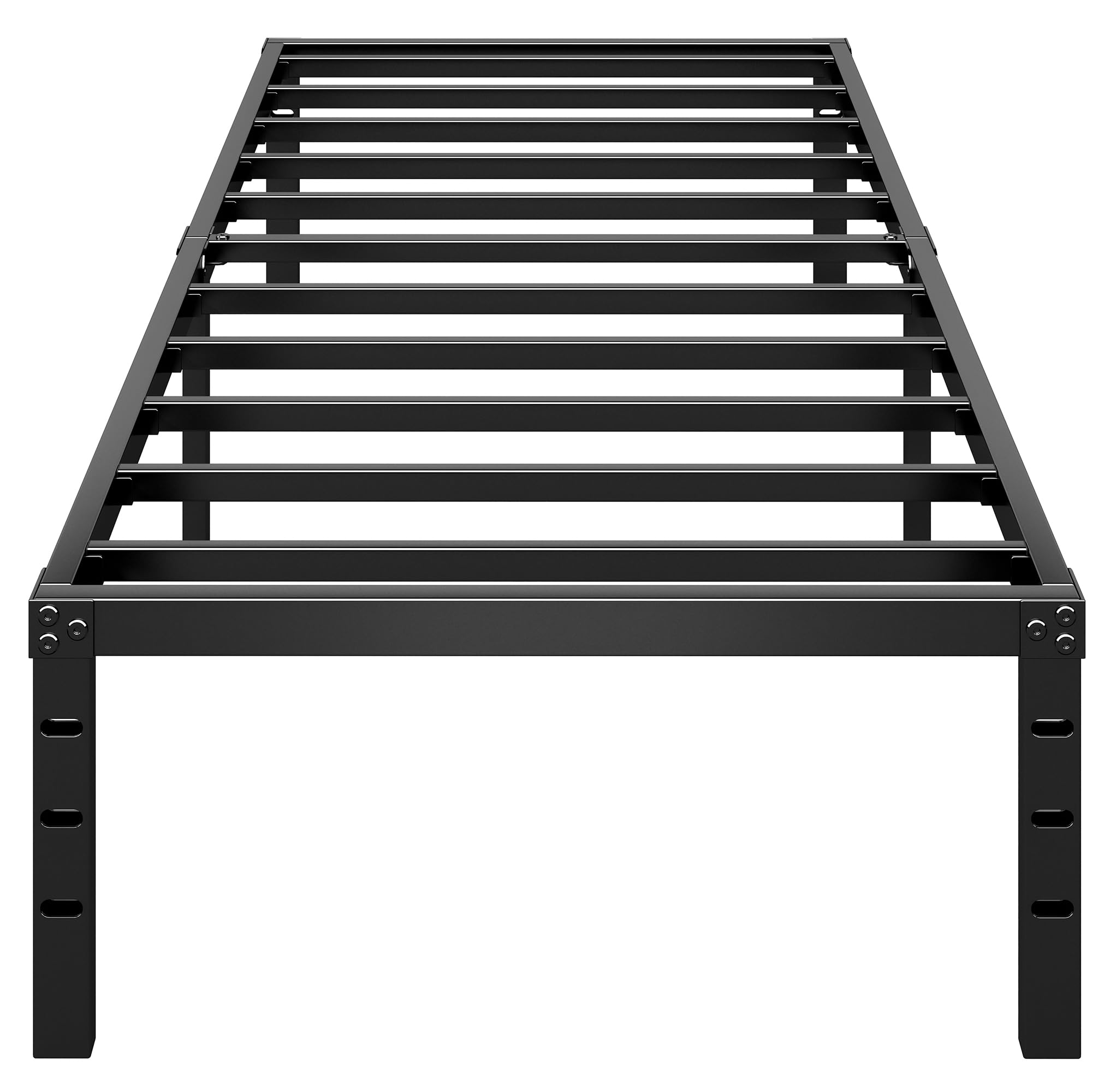 HLIPHA vista frontal de la cama twin mostrando soporte estable y estética minimalista