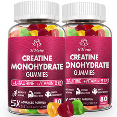 HMone frasco frontal de gomitas de creatina Creapure, almacenamiento práctico