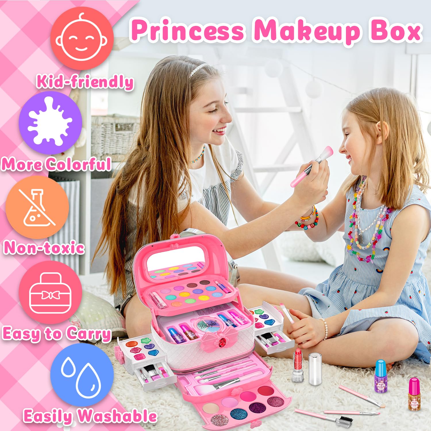 hollyhi brillos y labiales contenido, acabado lavable y llamativo