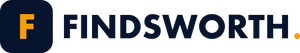 Findsworth logo — F monogram with wordmark, navy