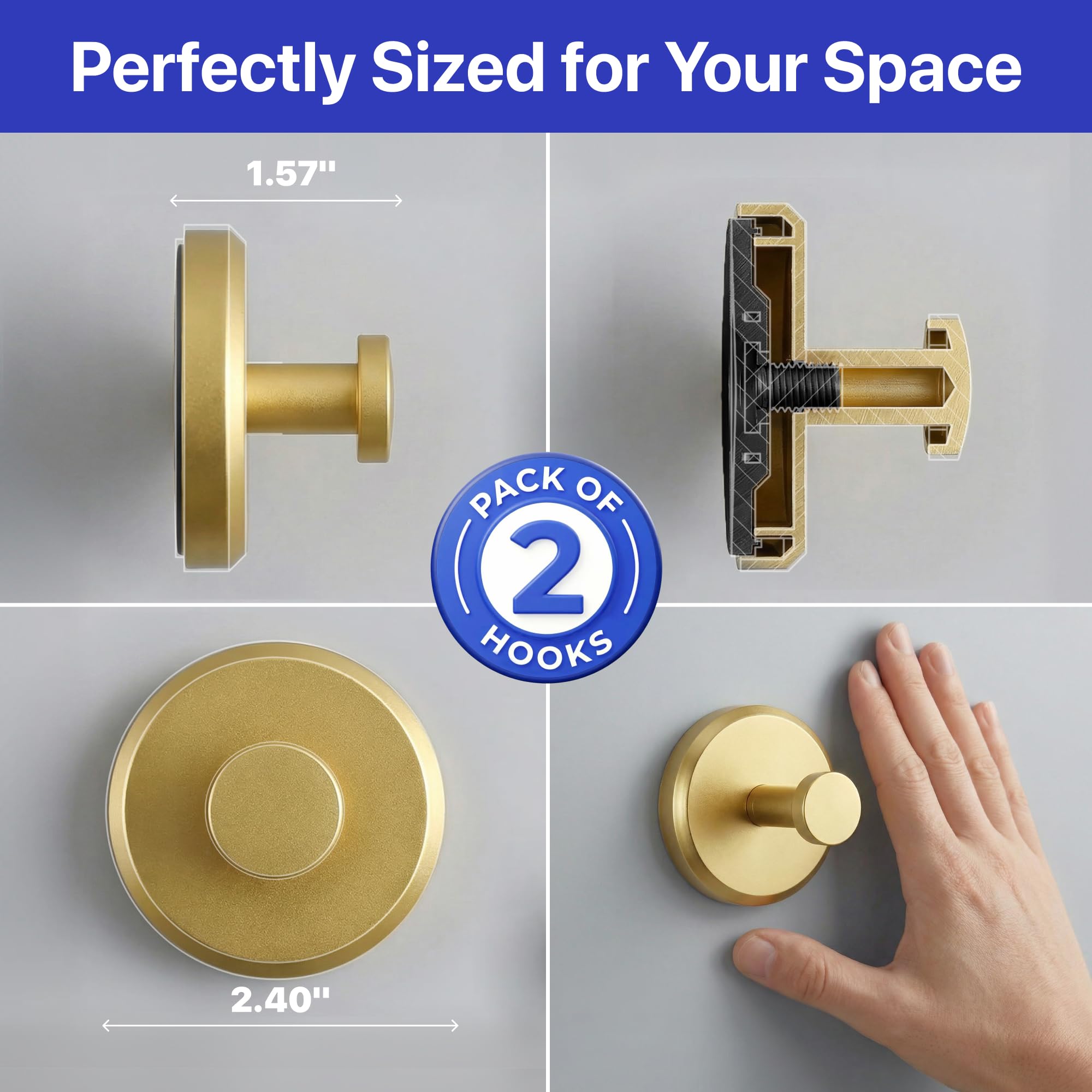 HOME SO ganchos instalados en baño ambientado, solución práctica y estética