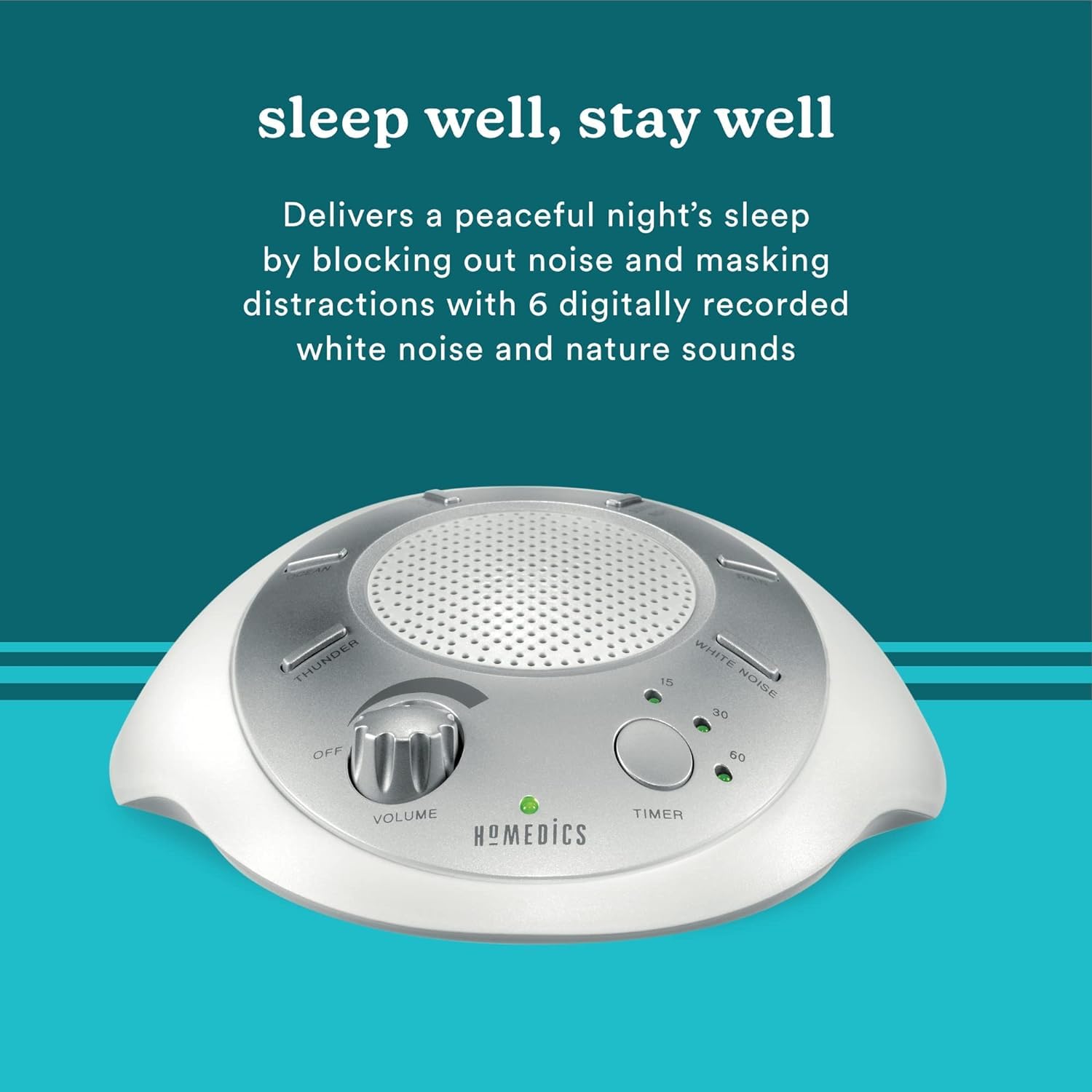 Homedics SoundSleep junto a cuna en habitación de bebé creando rutina de sueño calmada