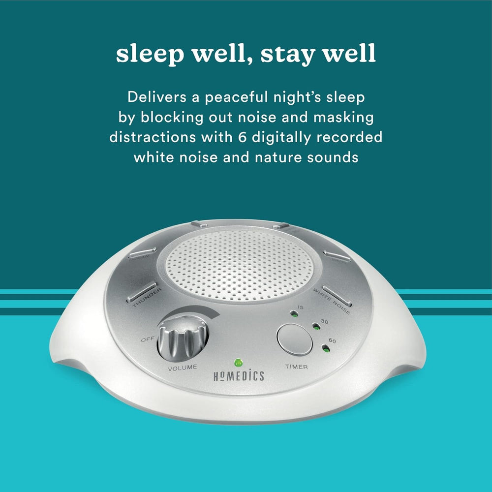 Homedics SoundSleep junto a cuna en habitación de bebé creando rutina de sueño calmada