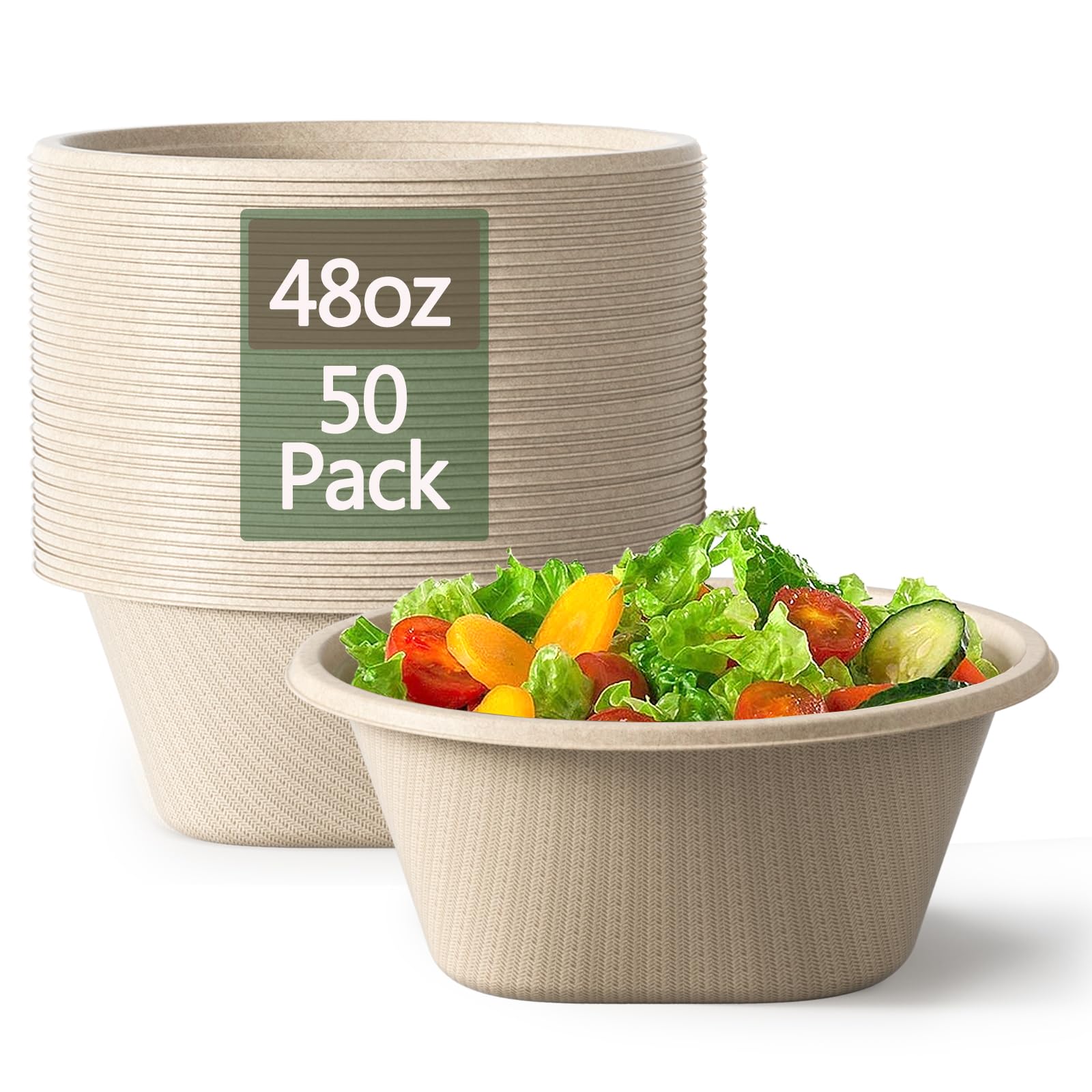 Homestockplus bol frontal de 48 oz mostrando formato y capacidad porción