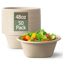 Homestockplus bol frontal de 48 oz mostrando formato y capacidad porción