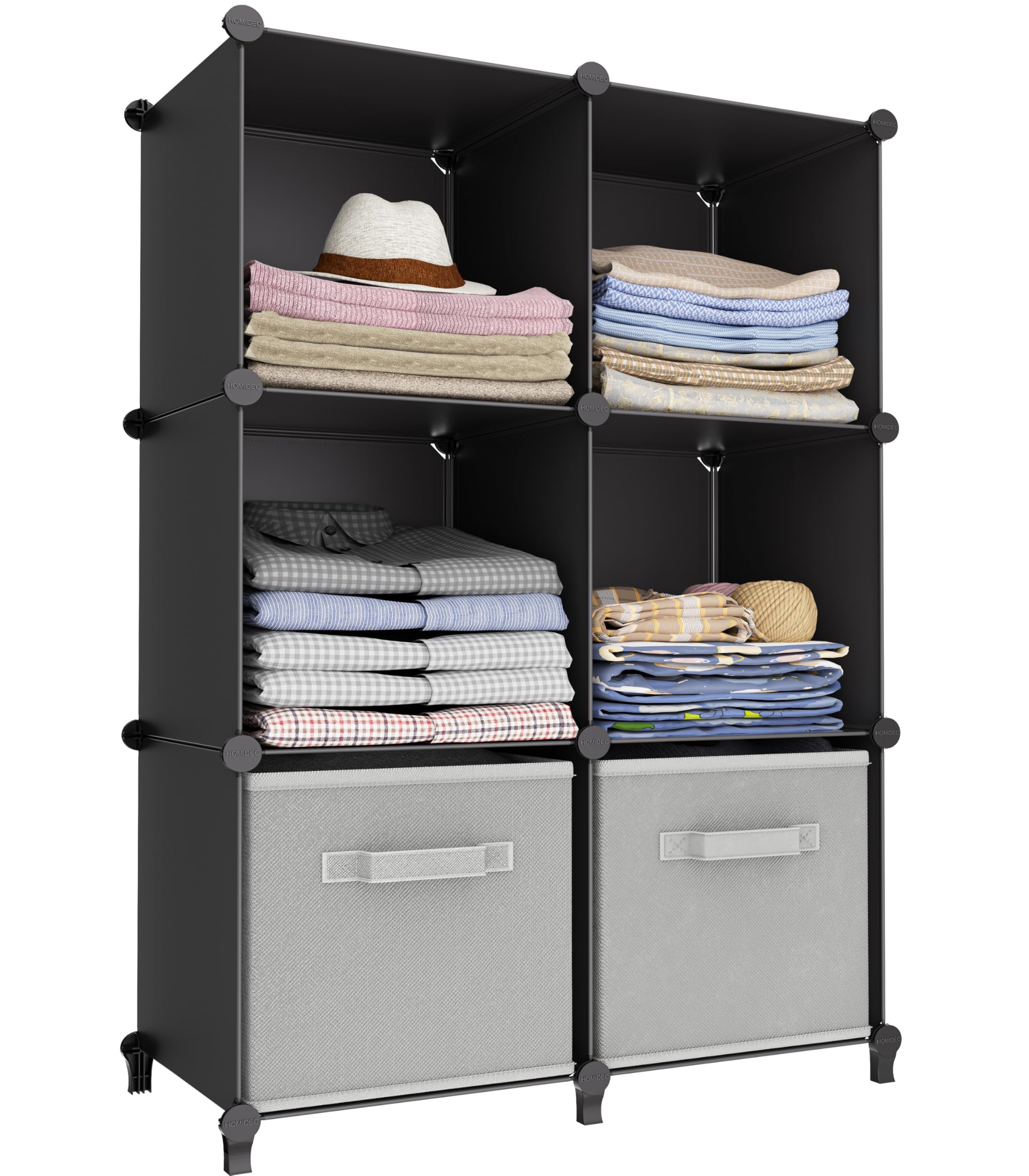 HOMIDEC frontal de 6 cubos mostrando capacidad modular y organización