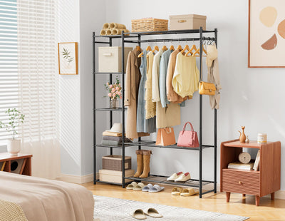 HOMIDEC shelving close-up highlighting sturdy shelves that hold folded garments