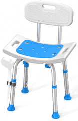 HOMLAND silla de ducha vista frontal, soporte estable y ergonomía