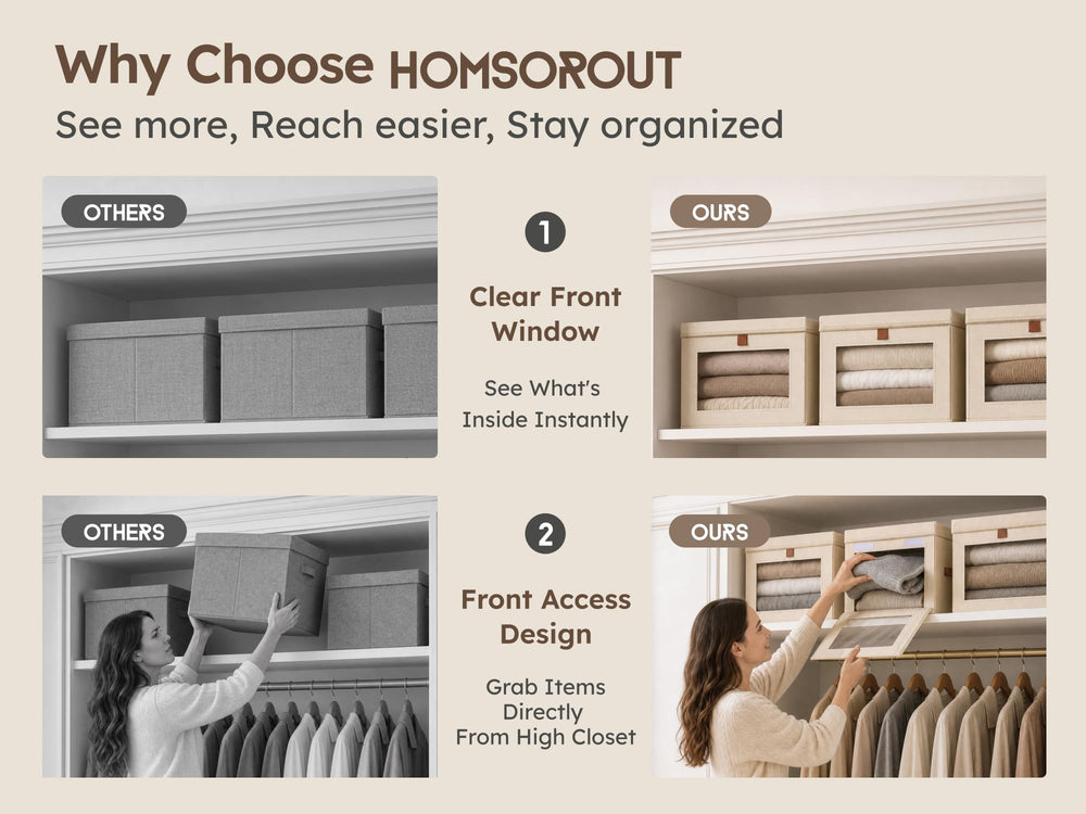 Homsorout comparación de tamaño con libros para visualizar capacidad