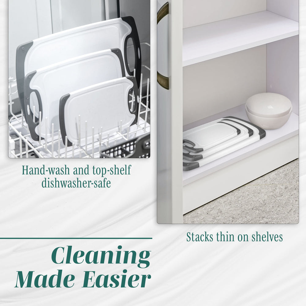HOMWE stacked boards in dishwasher indicating dishwasher-safe convenience