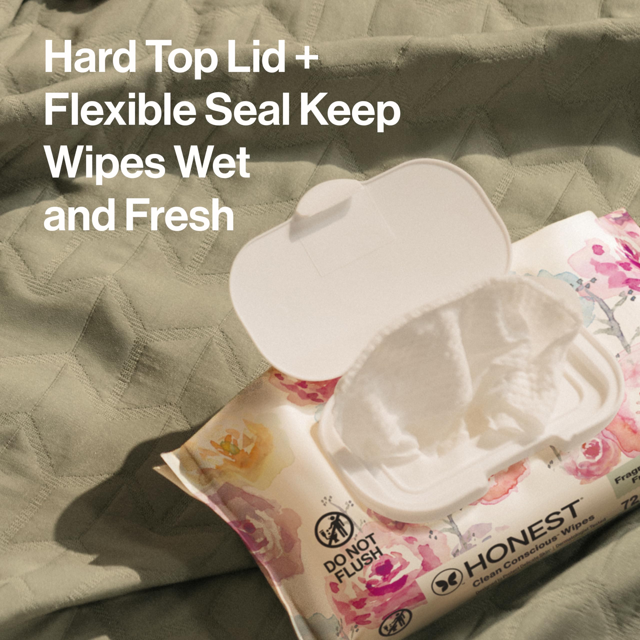 Close-up of Honest Company compostable label highlighting eco-friendly disintegration