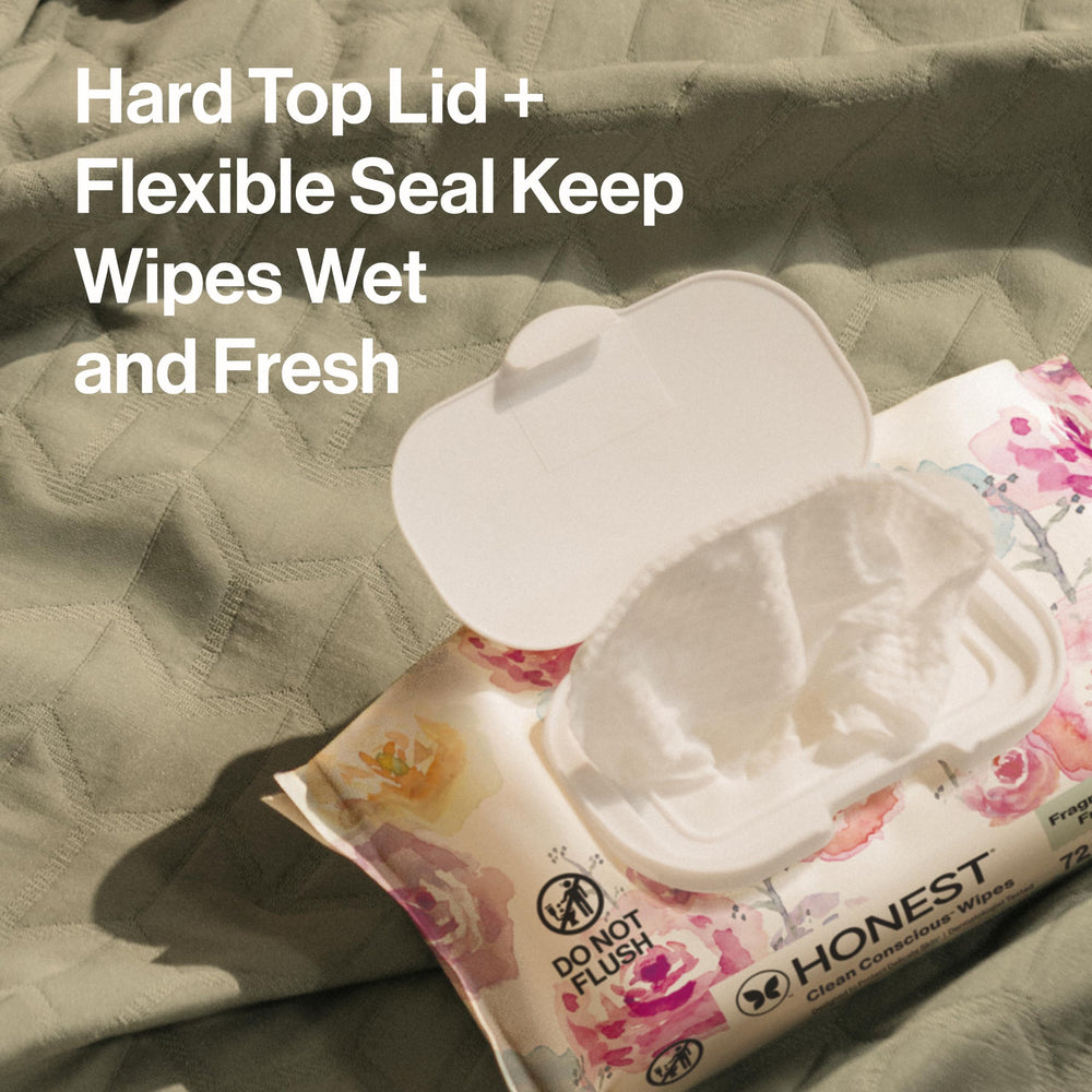 Close-up of Honest Company compostable label highlighting eco-friendly disintegration