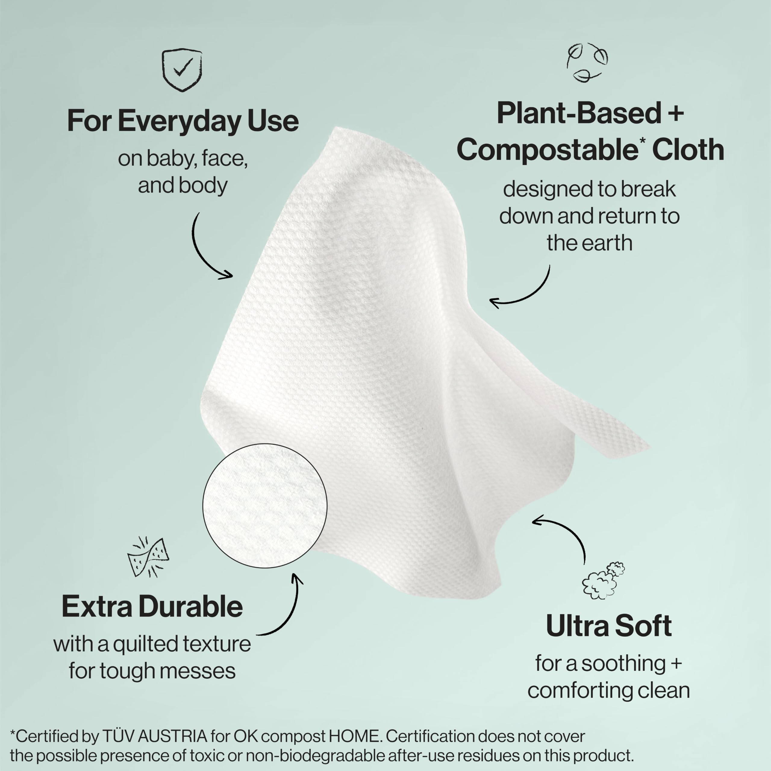 Cleaning a child's toy with Honest Company wipe demonstrating multi-use cleaning