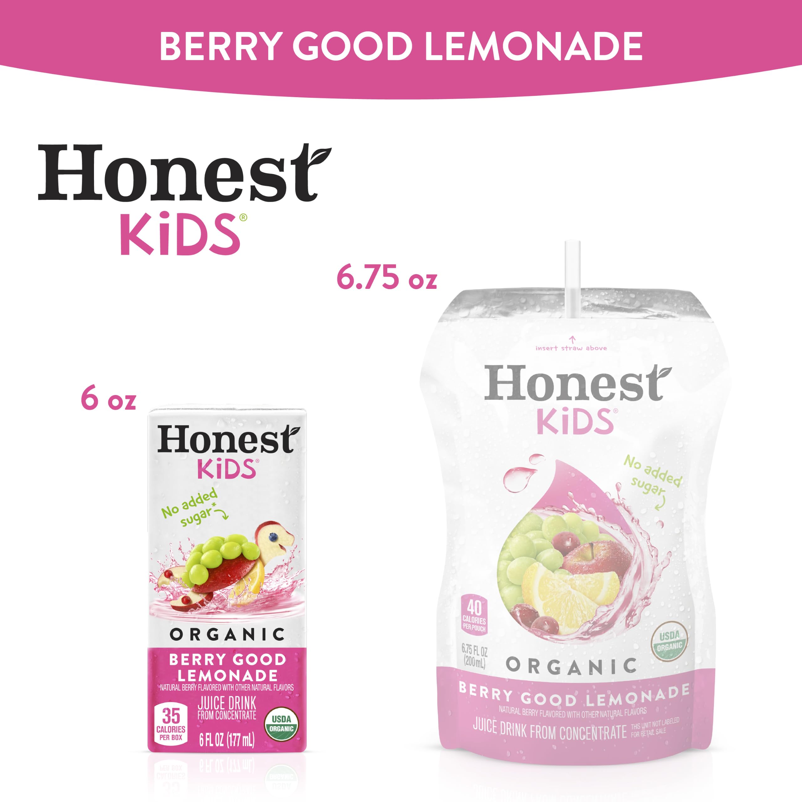 Honest Kids juice box with attached straw close-up highlighting convenient single-serve use