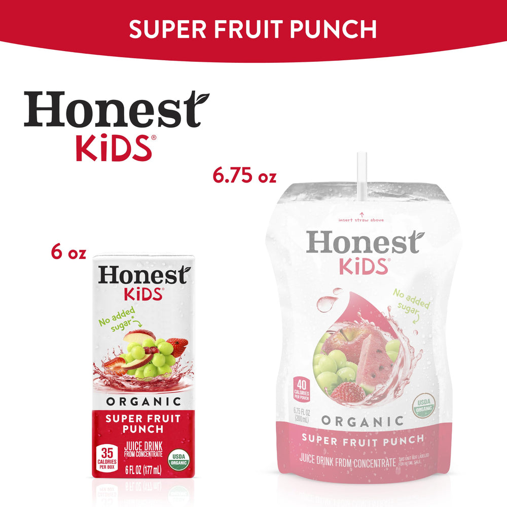 Honest Kids carton corner showing recyclable symbol and eco-conscious benefit