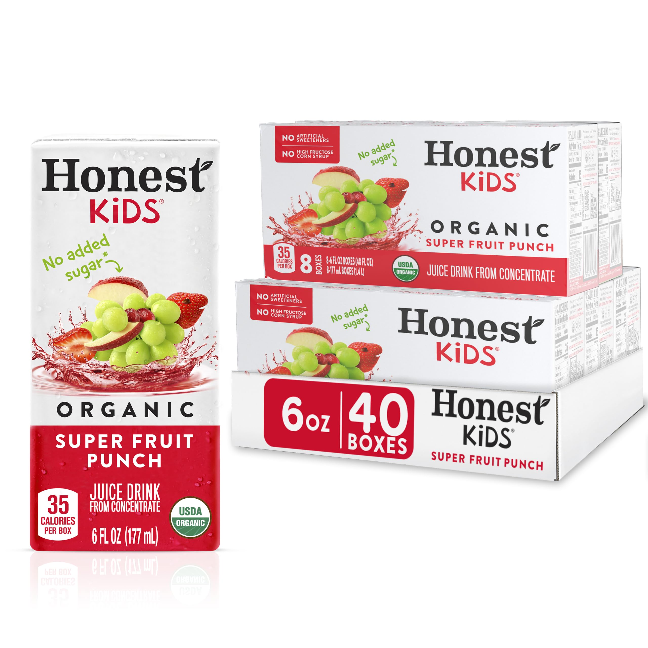 Honest Kids front packaging showing bright fruit artwork and pack count benefit