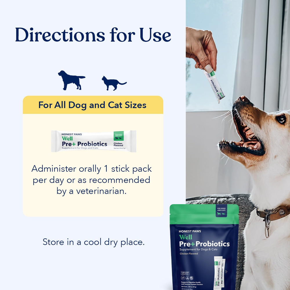 Honest Paws etiqueta con ingredientes y beneficios, transparencia en fórmula