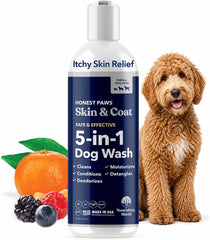 Honest Paws envase frontal mostrando la marca y beneficio de limpieza suave