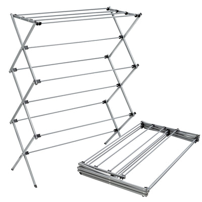 Honey-Can-Do front view of grey drying rack shows large capacity and stability