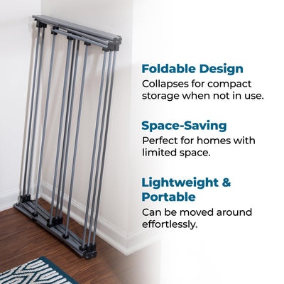 Honey-Can-Do next to doorway showing height scale and room fit