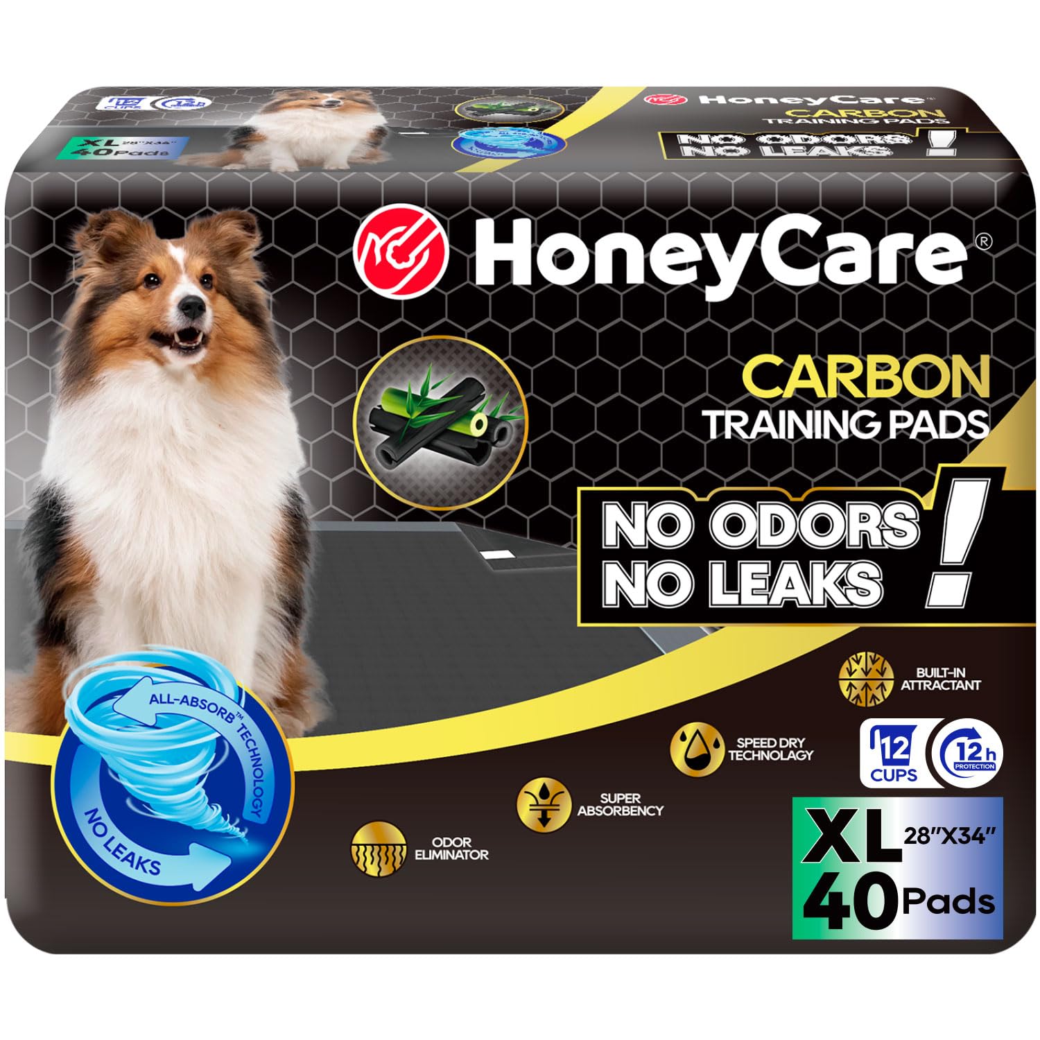 HONEY CARE frontal del paquete mostrando cantidad y talla, conveniencia inmediata