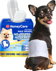 HONEY CARE empaque frontal del paquete de 50 unidades mostrando talla XS y diseño informativo