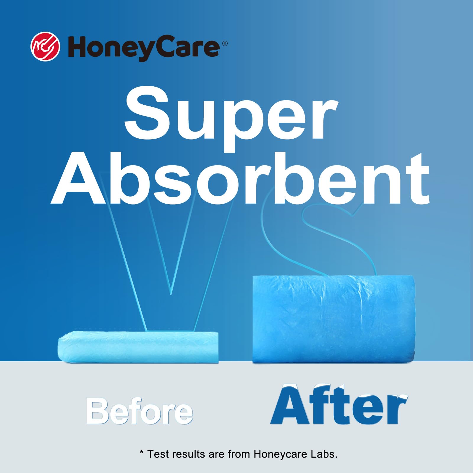 HONEY CARE corte del núcleo que muestra gel absorbente y retención