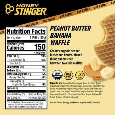 Honey Stinger corte del relleno de mantequilla de cacahuete y plátano nutritivo