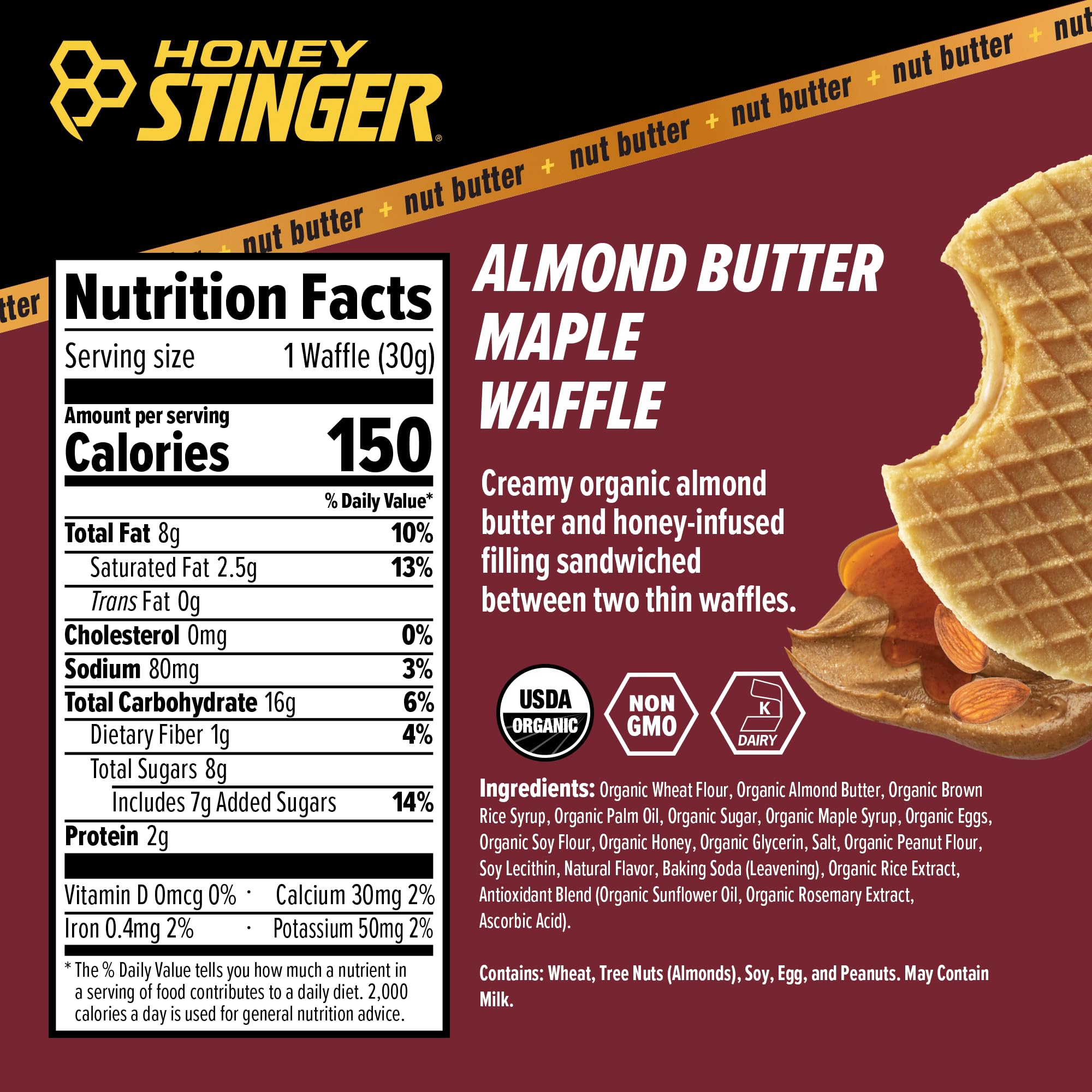 Honey Stinger oblea en mano lista para consumir en entrenamiento rápido