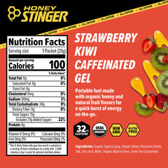 Honey Stinger gel abierto en mano listo para consumir, aporta energía inmediata