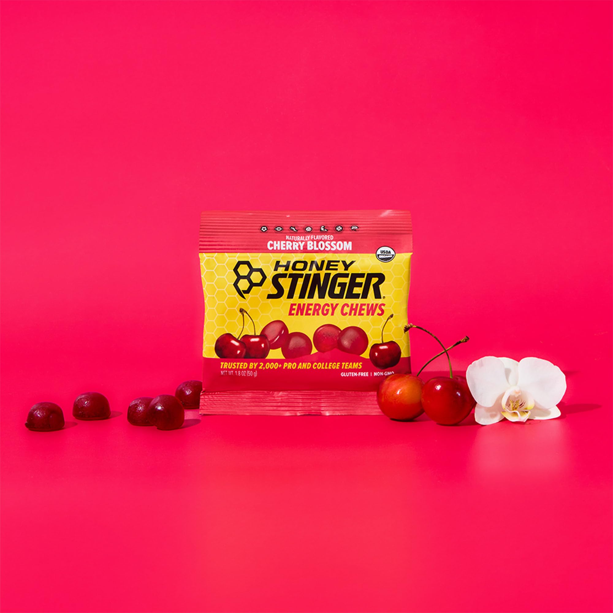 Honey Stinger porción guardada en bolsillo de cinturón para acceso rápido