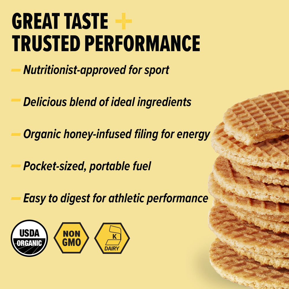 Honey Stinger textura crujiente del gofre para disfrute y energía