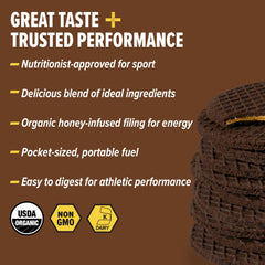 Honey Stinger textura cercana del waffle suave que facilita la digestión