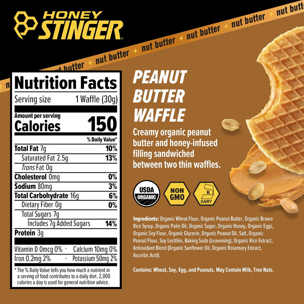 Honey Stinger waffle primer plano de textura suave, digestión fácil