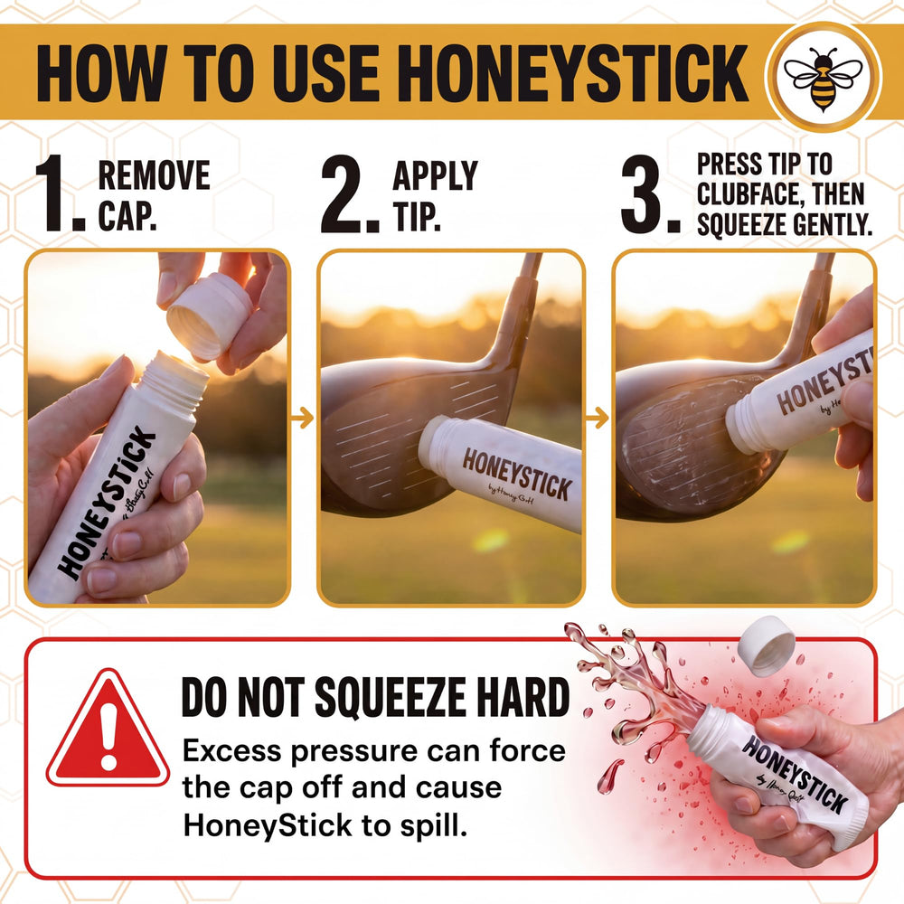 Honey Golf Honeystick application close-up demonstrating easy no-mess wipe-on use