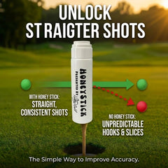 Honey Golf Honeystick close-up on iron face texture improving friction for distance