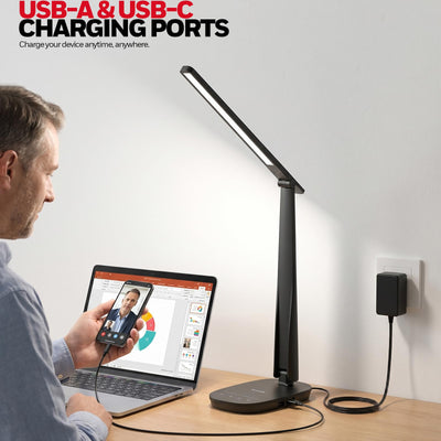 Honeywell folded lamp demonstrating compact storage to save desk space