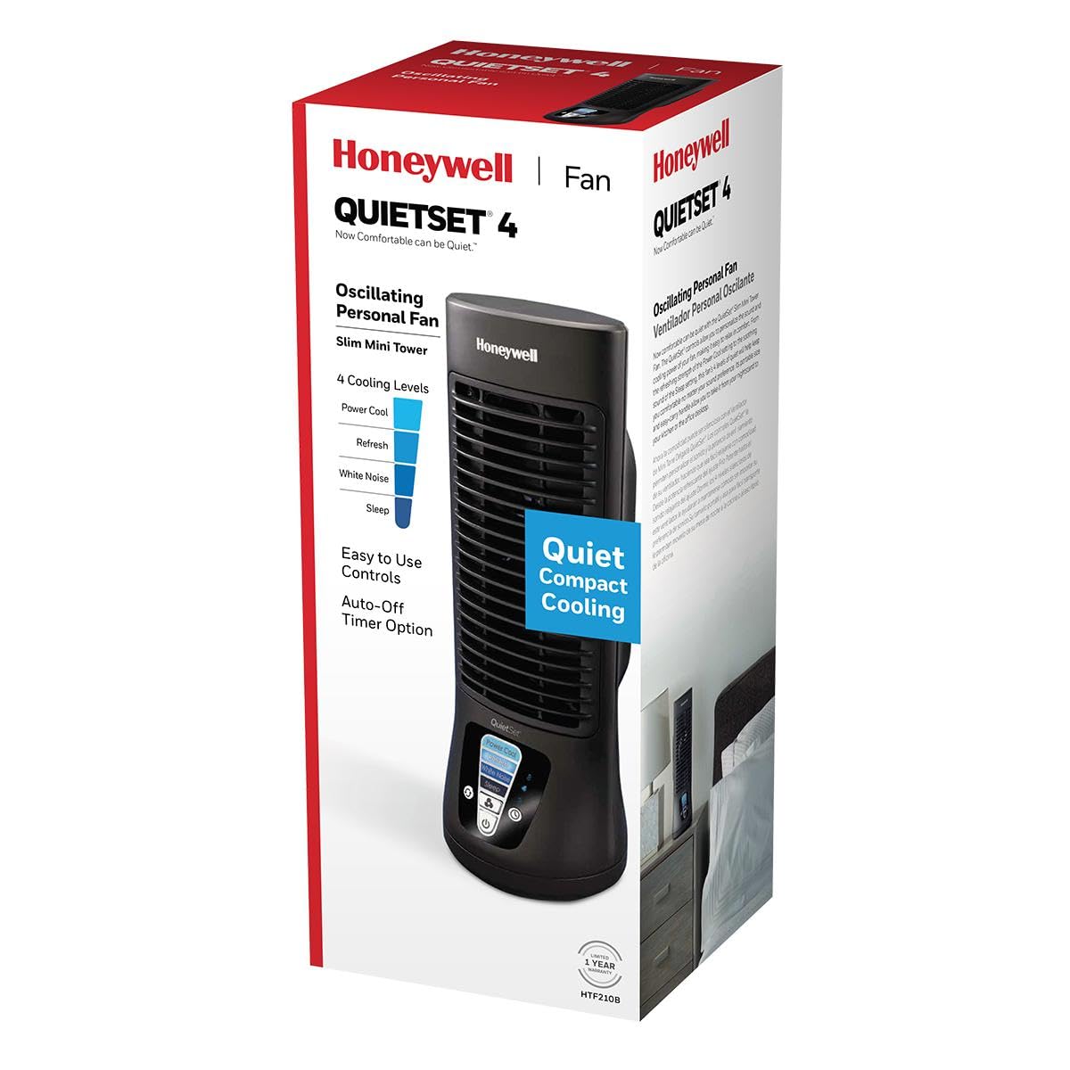 Honeywell etiqueta del modelo HTF210B mostrando especificaciones claras