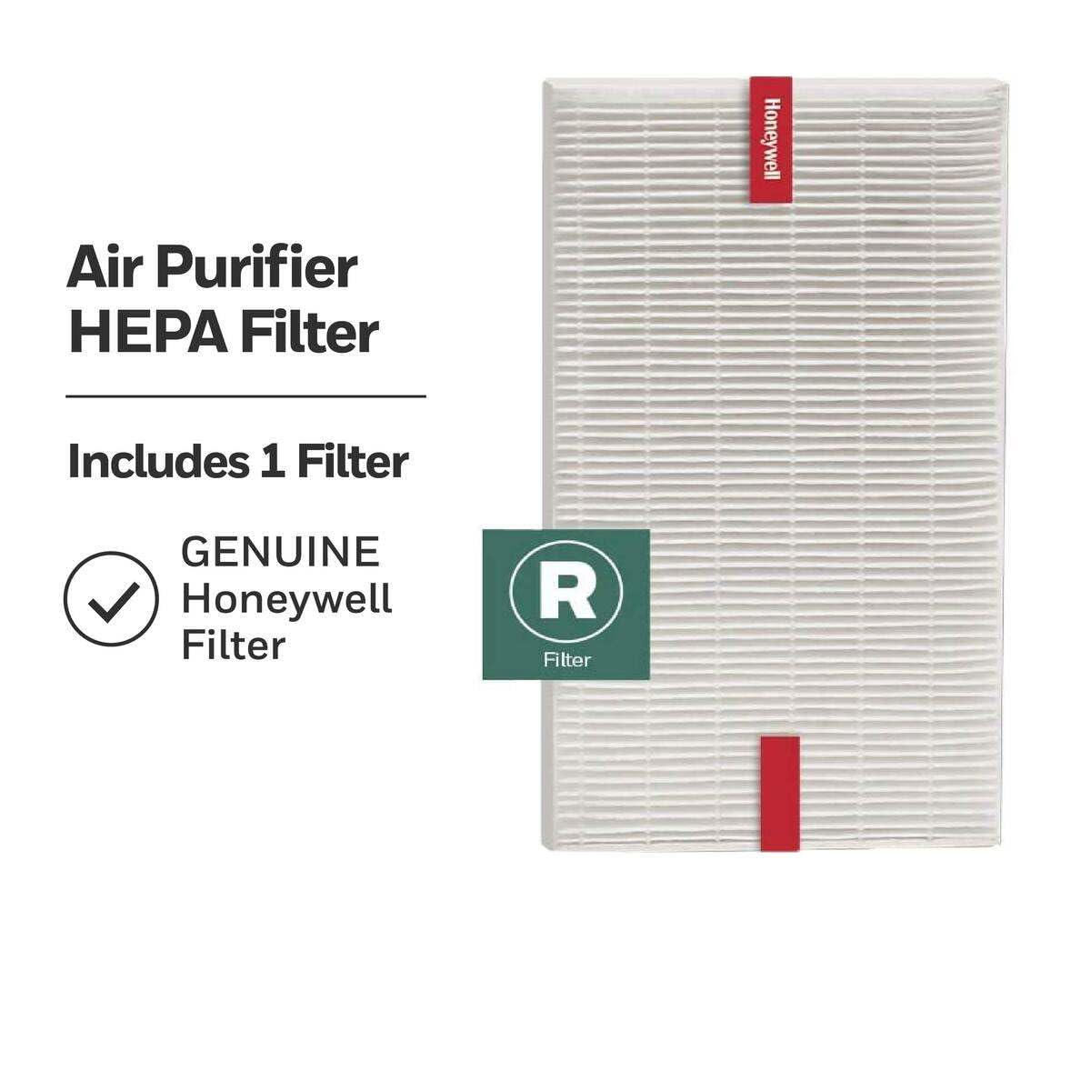 Honeywell filtro HEPA R instalado en purificador mostrando compatibilidad y función