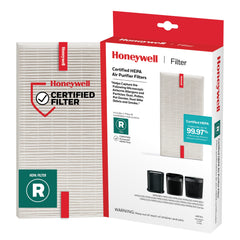 Honeywell filtro HEPA R frontal mostrando diseño y ajuste, confianza en repuesto original