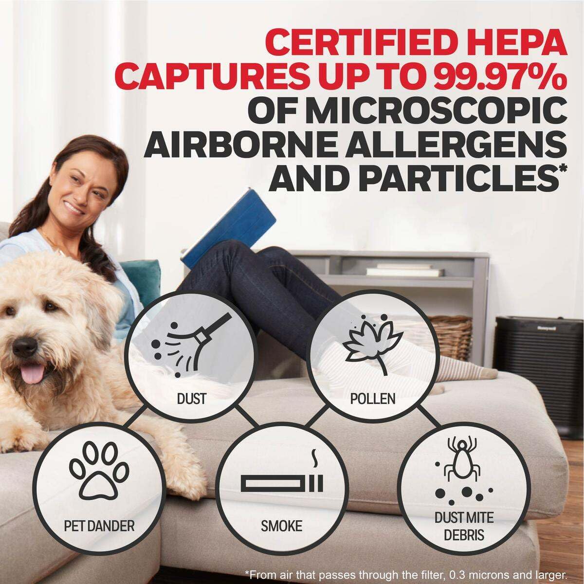 Honeywell filtro HEPA R siendo instalado en purificador para mejor rendimiento