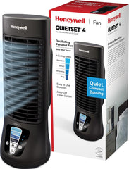 Honeywell ventilador frontal mostrando diseño compacto y salida de aire