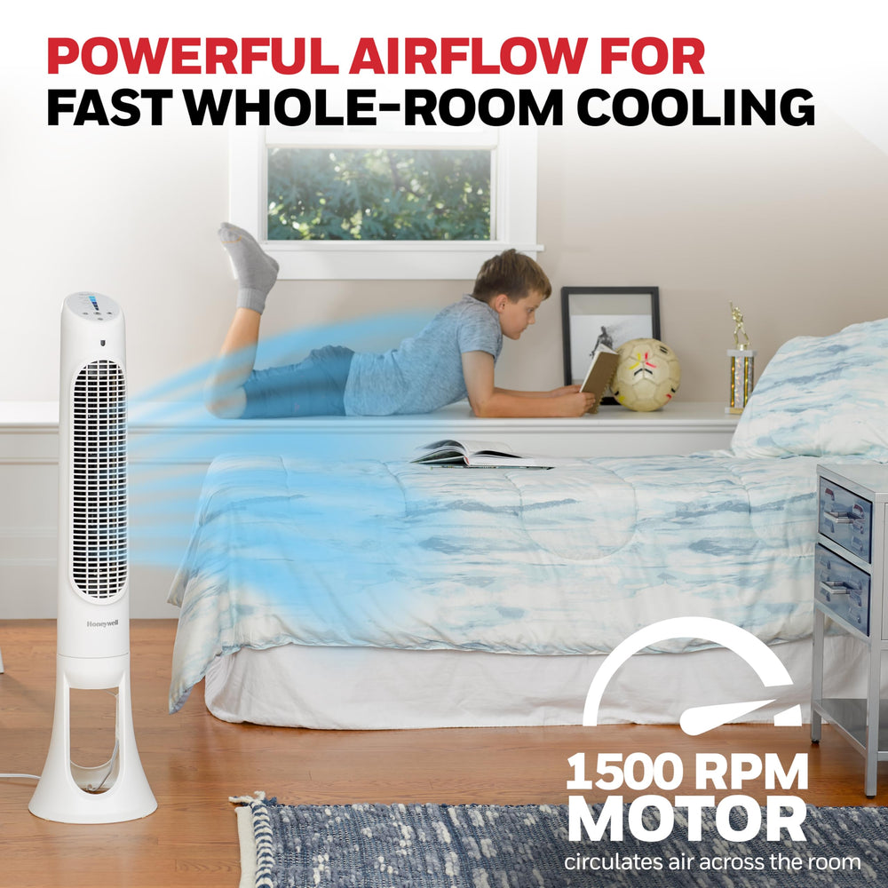 Honeywell HYF260 mando a distancia que facilita ajustes desde la cama o sofá