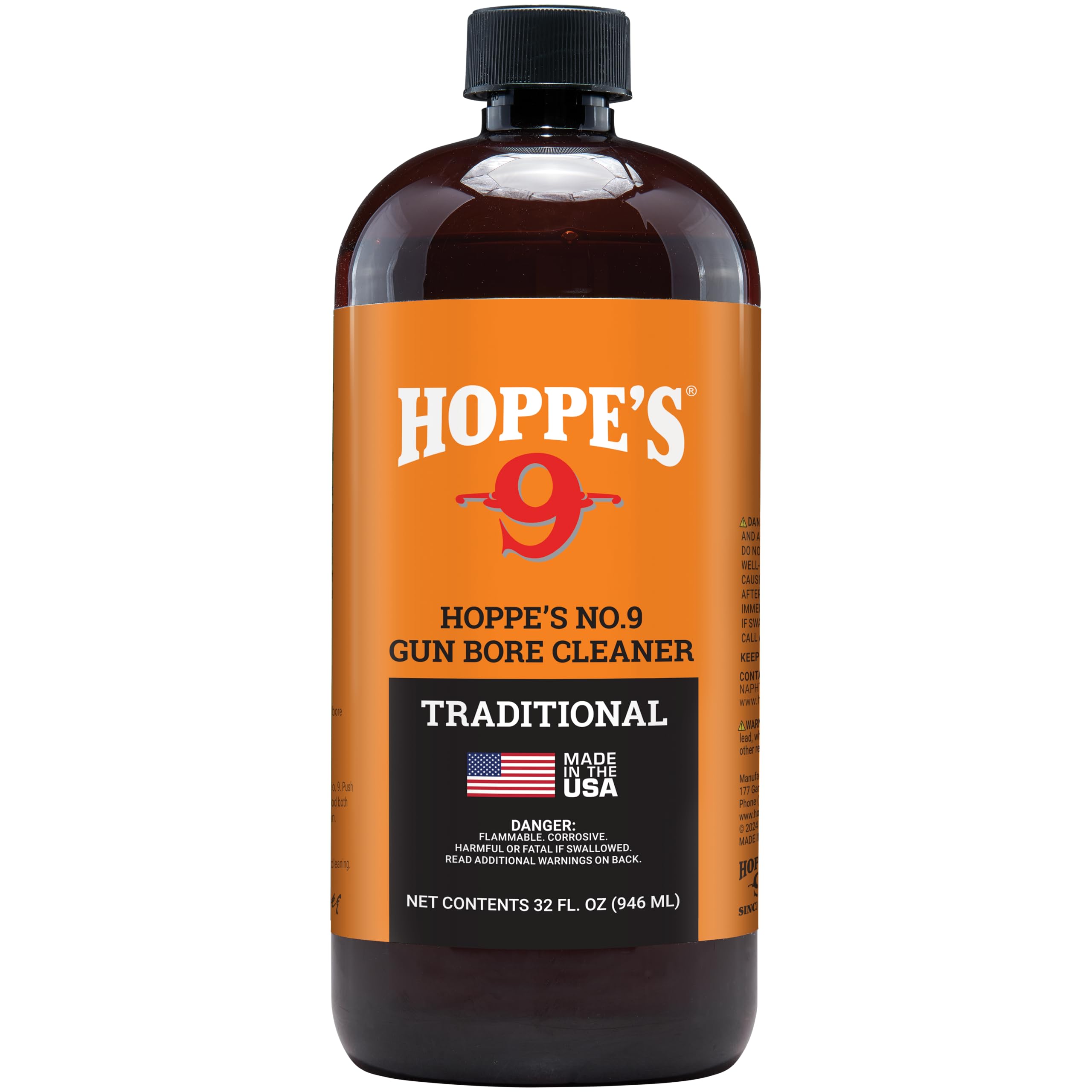 Hoppe's bottle front label showing brand and reliable cleaning benefits