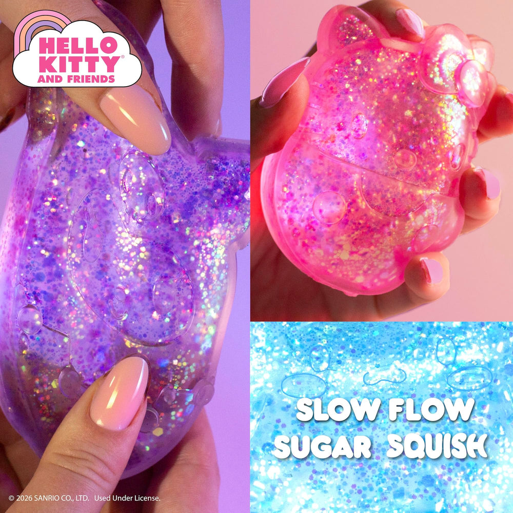 Horizon Group USA primer plano de Hello Kitty mostrando elasticidad y sensación sugar squish
